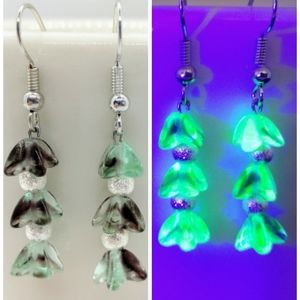 Uranium glass earrings